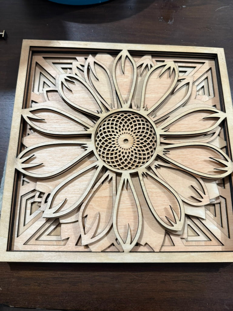 Layered Sunflower Wall Art
