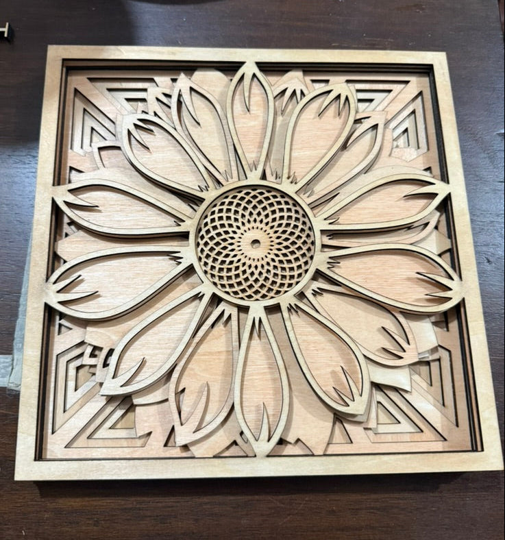 Layered Sunflower Wall Art