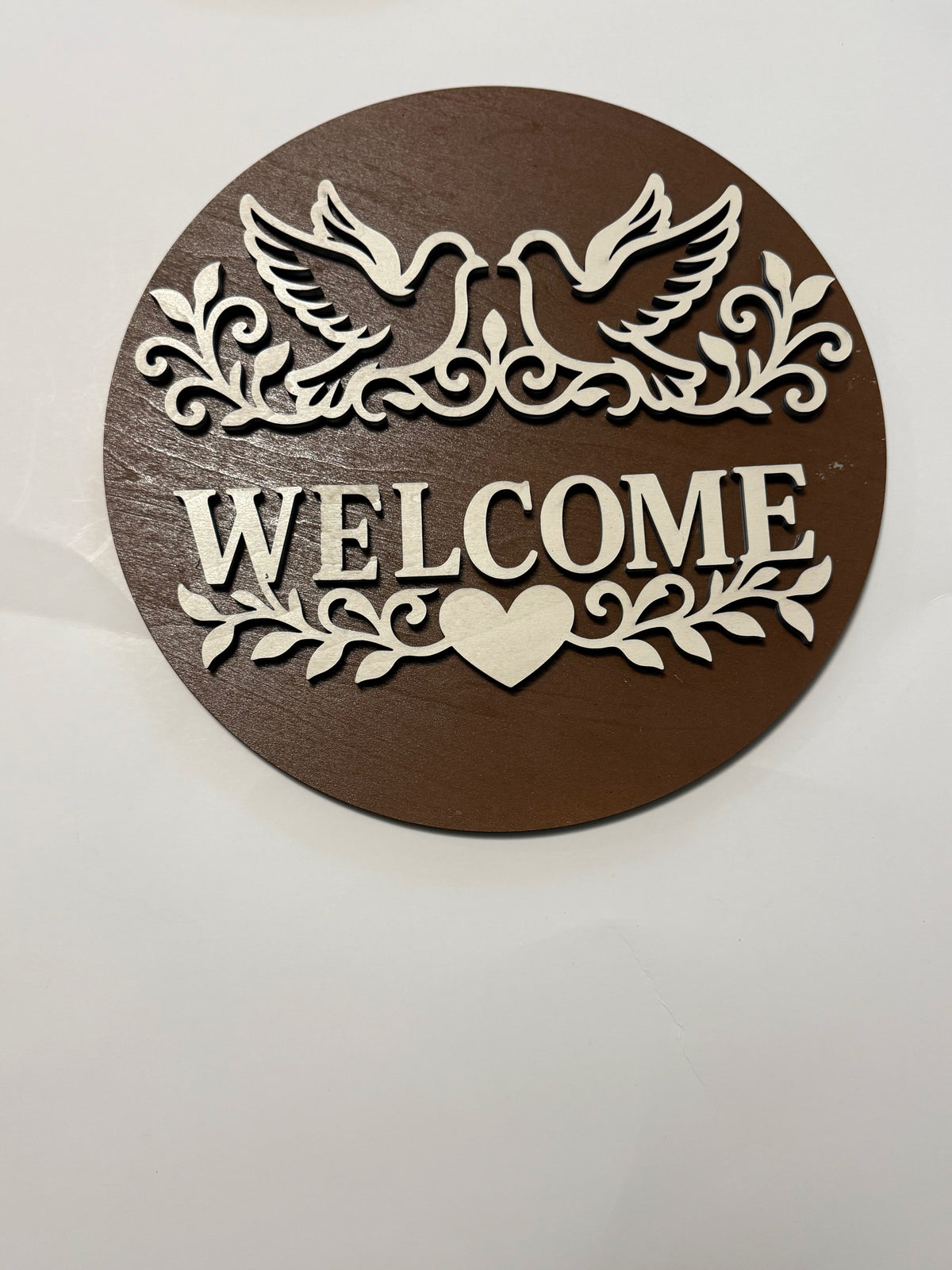 Doves & Heart Welcome Sign