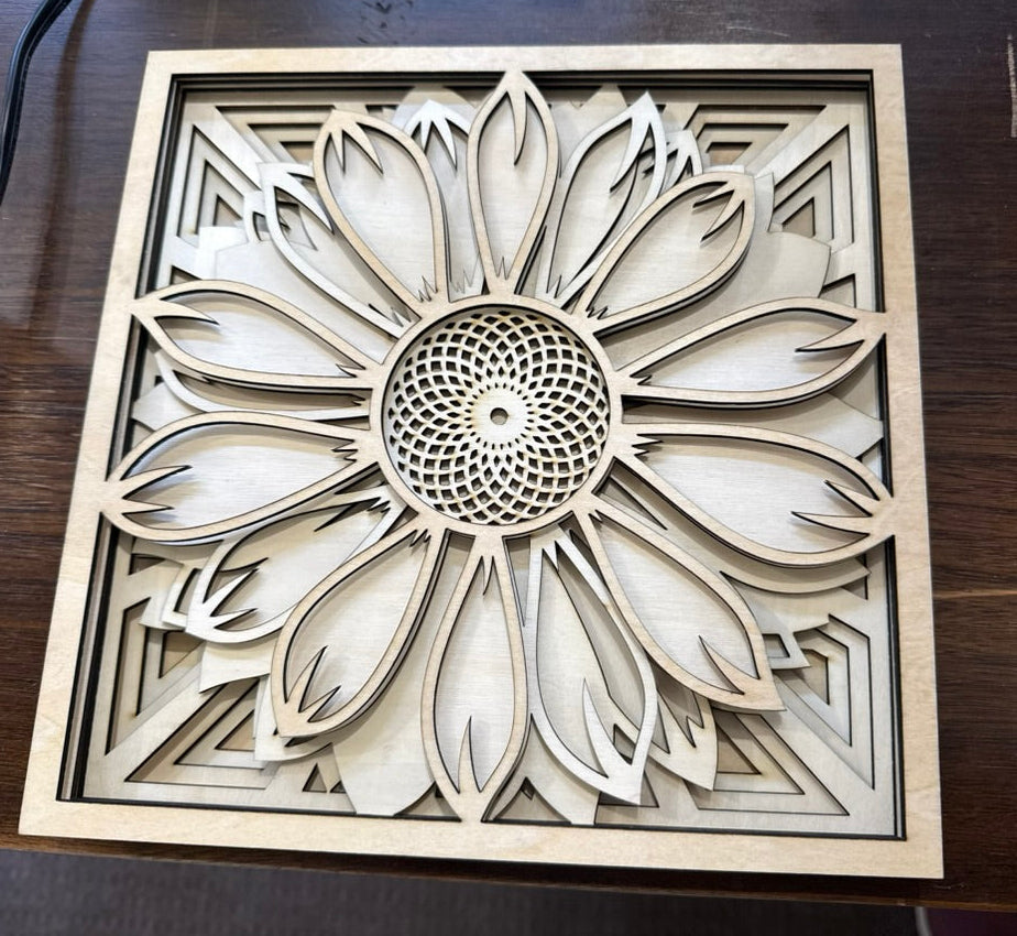 Layered Sunflower Wall Art