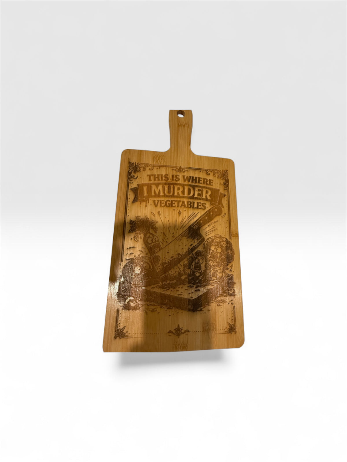 "This Is Where I Murder Vegetables" Cutting Board
