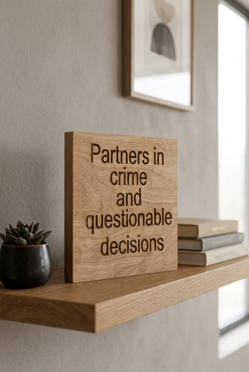 "Partners in Crime" Wood Sign
