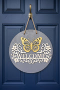 Butterfly & Blossoms Welcome Sign