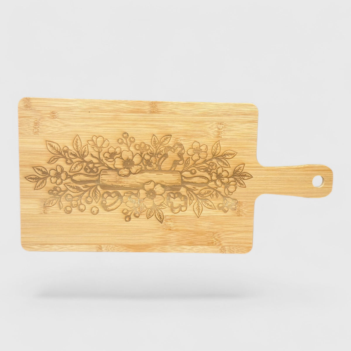 Rolling Pin & Floral Paddle Board - Bamboo